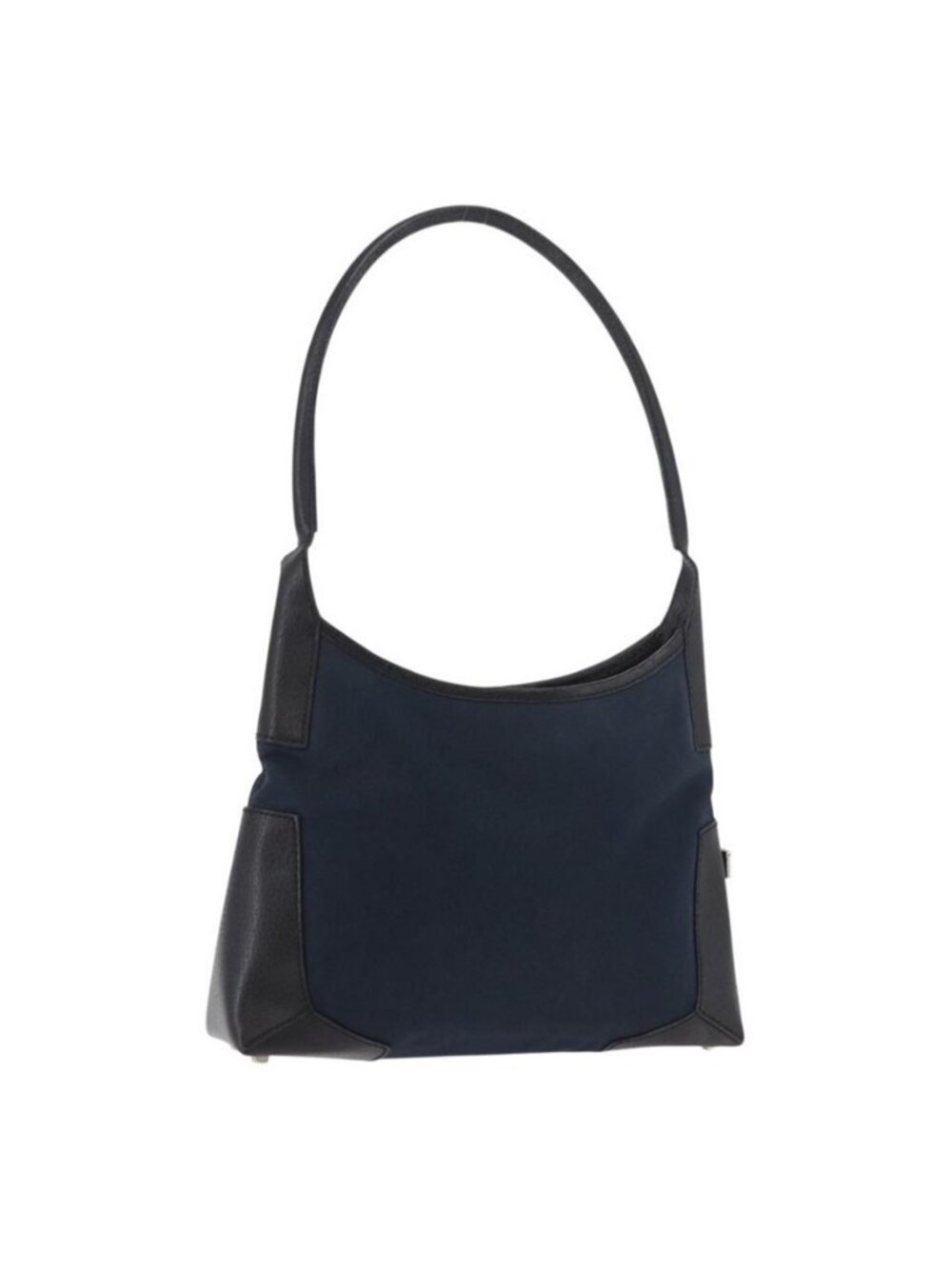 Authentic Salvatore Ferragamo Shoulder Bag Canvas Navy